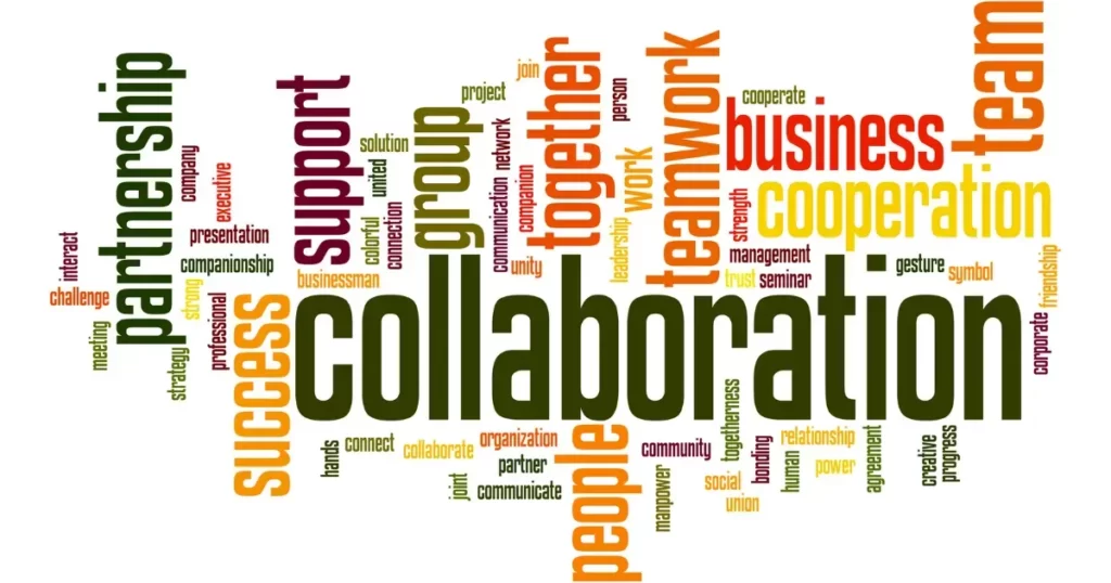 Lots of words showing the meaning of client collaboration